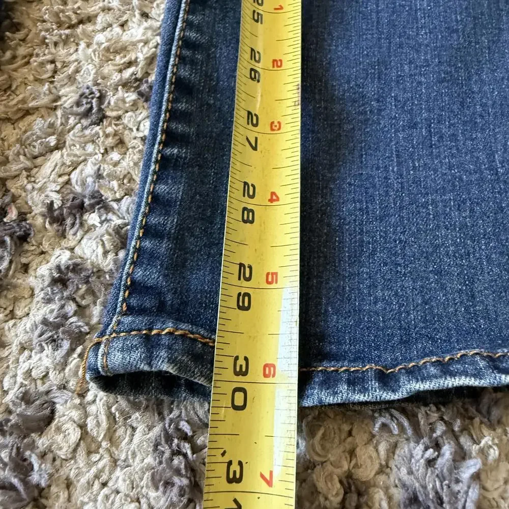 SO Denim Flare Jeans Size 5 Dark Wash Raw Hem Low Rise Y2K Size 5 - Picture 4 of 6